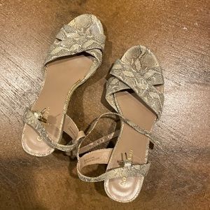 Cole Haan with Nike Air technology, metallic snake print wedge sandals size 9